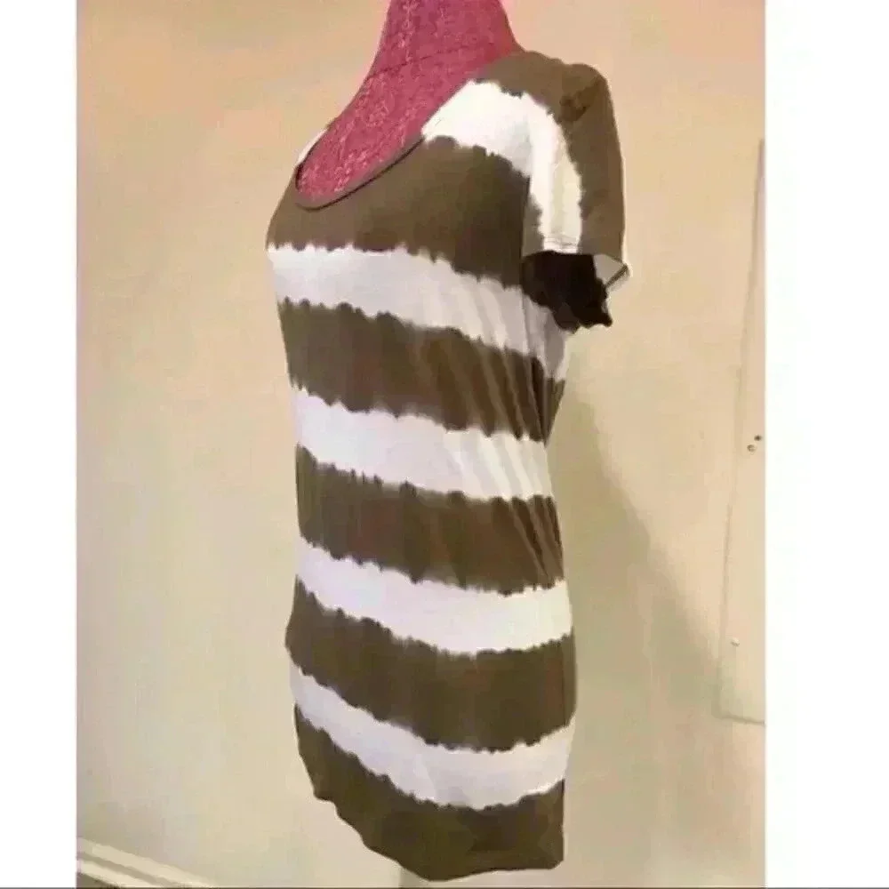 Ann Taylor Top S Striped Tie dye 60 pima cotton